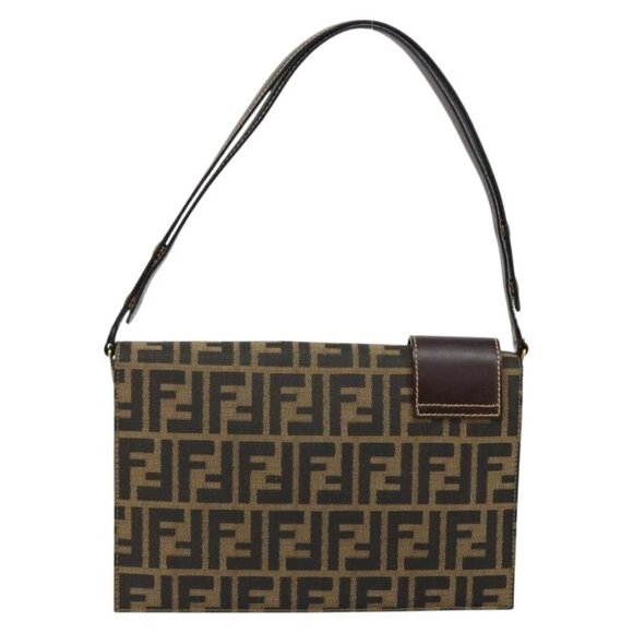 FENDI Zucca Canvas Shoulder Bag Brown Auth 142559 - Picture 3 of 16
